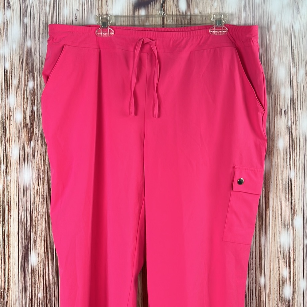 Chico’s Hot Pink Drawstring Adjustable Length Pan… - image 2
